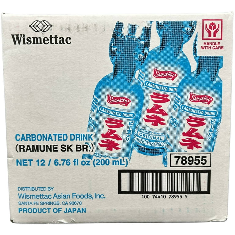 SHIRAKIKU Ramune Japanese Carbonated Drink Original, 6.76 fl oz