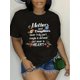 thumbnail image 3 of Camiseta inspiradora para mujer - Estampado "Madres e hijas" con sentimiento, elástica, manga corta, cuello redondo - Negra con diseño floral. Ideal para adultos, hombres, mujeres, adolescentes, jóve, 3 of 4