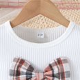 thumbnail image 6 of CPNG Toddler Girl's 2 Piece Outfit Bow Front Short Sleeve Tee and Plaid Pleated Skirt Set Summer Sweet Stylish Set(Red,2-3 Years), 6 of 9