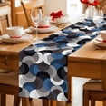 thumbnail image 5 of Blue Grey Abstract Table Runner 70 Inches, Modern Geometric Ombre Artwork Bed Runner Dresser Scarves Tabletop for Indoor Outdoor Parties/Ceremony/Banquet, 13" x 70", 5 of 9