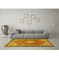 thumbnail image 3 of Ahgly Company Machine Washable Indoor Rectangle Medallion Yellow Traditional Area Rugs, 6' x 9', 3 of 4