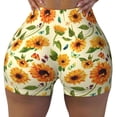 thumbnail image 2 of Haiem Sunflowers And Butterflies No Front Seam Biker Shorts for Women Yoga Workout Gym Bike Shorts with Tummy Control Moisture-Wicking-Small, 2 of 9
