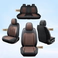 thumbnail image 3 of Car Seat Covers Full Set Fit for Hyundai Sonata 1999-2026, Premium Faux Leather Waterproof Breathable Anti‑Slip Seat Protectors, Black&Brown, 3 of 7