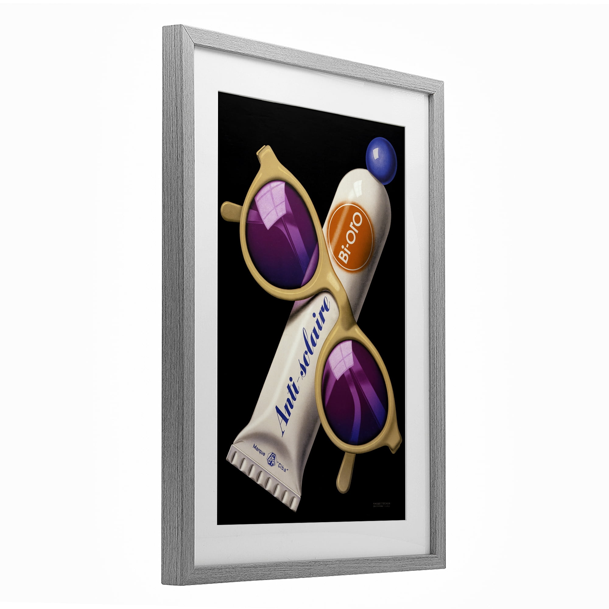 Stupell Industries Sunblock & Sunglasses Gray Framed Print Under Glass, design by Print Collection