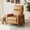 Brown, variant on COLAMY Recliner Chair for Living Room, Brown Mid-Century Modern Push Back Recliner, Faux Leather Accent Armchair with Solid Wood Legs and Padded Seat for Small Spaces, Reading Chair