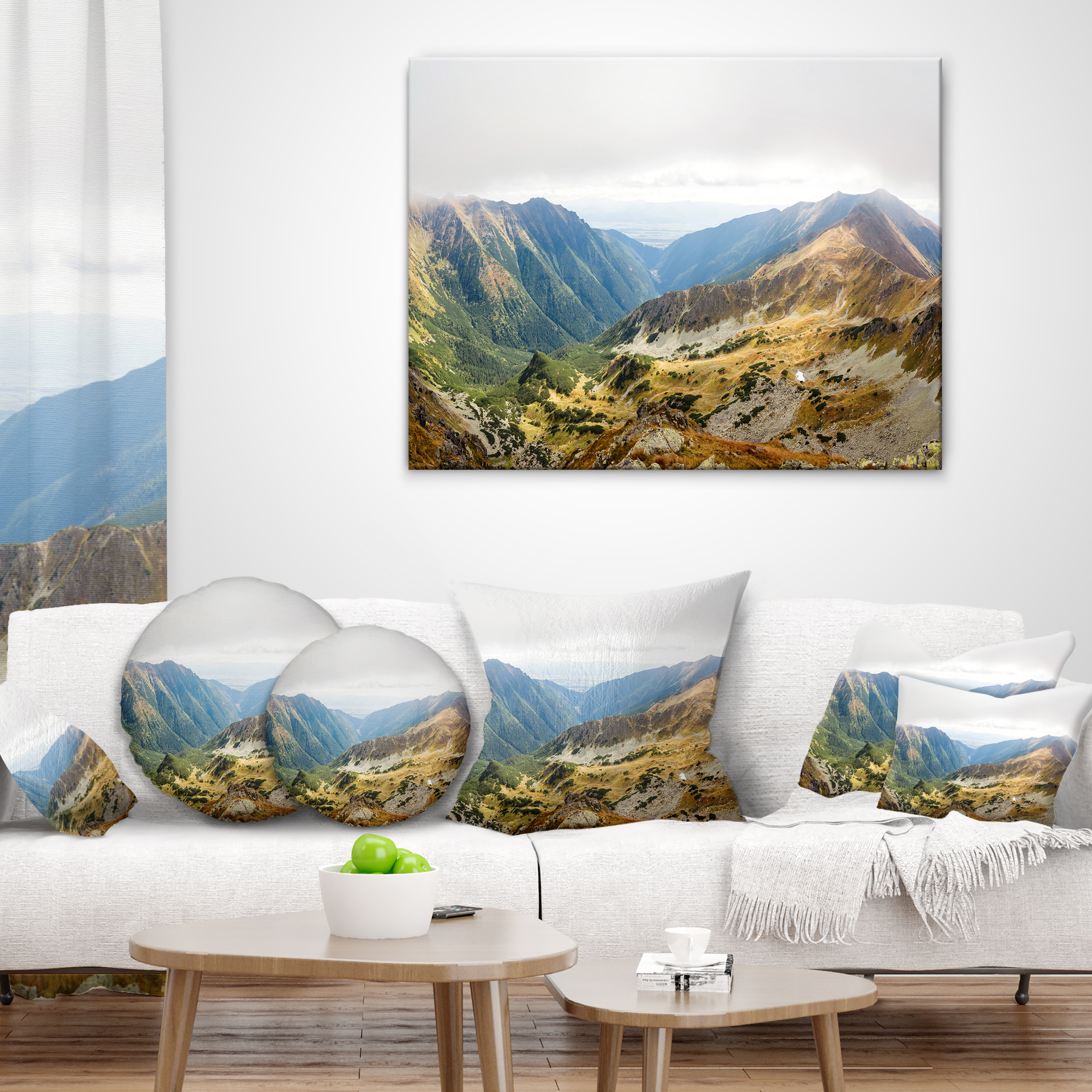 Designart Mountains from Ostry Peak Tatras - Landscape Printed Throw Pillow - 16x16