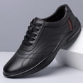 thumbnail image 4 of Men's Perforated Leather Walking Shoes Breathable Non Slip Cushioned Sole Lace Up Casual Daily Sneakers, 4 of 6