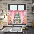 thumbnail image 4 of Yayeee Kitchen Curtains Tier Pair Light Filtering 27"x36" Rod Pocket Short Cafe Window Panel, Brown Gingerbread House, 4 of 7