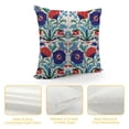 thumbnail image 4 of PIKWEEK  Turkish Pattern Throw Pillow Cushion Cover, Mosaic Tiles with Nature Inspired Ornaments Tulips and Daisies with Curls, Decorative Square Accent Pillow Case,Turquoise and White, 4 of 5