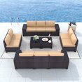thumbnail image 2 of Phonjoro 12 Pieces Outdoor Patio Furniture Set Rattan Patio Sectional Sofa Conversation Set and Coffee Table for Garden, Backyard, 2 of 7