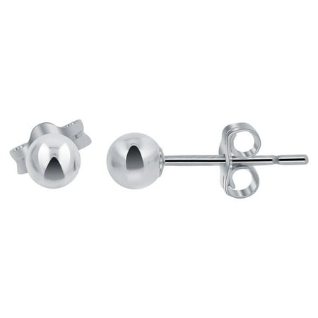 Silver Bell Earrings - Gem Avenue 925 Sterling Silver Ball Shape Post back Stud Earrings