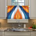 thumbnail image 2 of Yayeee Kitchen Curtains Tier Pair Light Filtering 27"x36" Rod Pocket Short Cafe Window Panel, Orange Abstract Wavy, 2 of 7