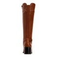 thumbnail image 3 of STYLE & COMPANY Womens Brown Stretch Panel Buckle Accent Vannie Round Toe Block Heel Zip-Up Riding Boot 6.5 M, 3 of 4