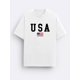 thumbnail image 2 of Men'S Casual Crew Neck T-Shirt with USA Flag Print, 95% Polyester 5% Elastane, Slight Stretch Knit Fabric, Regular Fit, Summer Wear - Brand Tee For Adult, Men, Women, Teen, Teenager, Adoles, 2 of 7