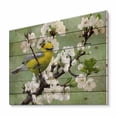 thumbnail image 2 of Designart 'Bird Sitting On A Branch of Cherry' Traditional Print on Natural Pine Wood, 2 of 5