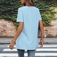 thumbnail image 4 of Turilly Womens Eyelet Embroidery Square Neck Blouses Summer Ladies Button Front Short Sleeve Loose Casual Tunic Tops, 4 of 5