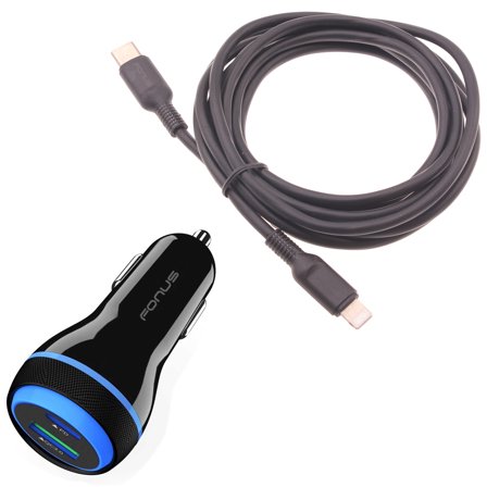 Quick Car Charger 43W for iPhone SE (2020)/SE (2022) - PD Cable USB-C Port Power Adapter Cord Type-C
