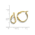 thumbnail image 2 of 14k Two-Tone Gold Polished Twisted Hoop Earrings - Measures 19x8mm Wide, 2 of 2