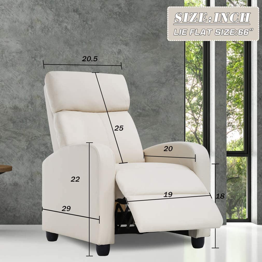 Dkelincs Recliner Chair for Adults Massage Sofa Chair Ergonomic Soft Reading Chair Living Room Chair Single Theater Seating Chair with Remote Control, Beige