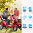 thumbnail image 3 of QEEKA Heavy-Duty 4 Wheel Mobility Scooter, 500 Lbs Capacity, 3-Speed Control, 35-40 Miles Long Range Battery, 20° Climbing, Remote Key, Red for Seniors & Adults Travel, 3 of 13