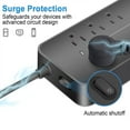 thumbnail image 3 of Power Strip,  8 Outlets Surge Protector with 1 USB-C & 3 USB Ports, Flat Plug, Wall Mount 4ft Braided Extension Cord for Home, Office, Dorm Essential, 3 of 7