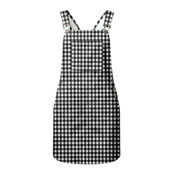 WEIGFI Toddler Kid Girls Dresses Suspender Dress Ice Print With Pockets Casual Plaid Loose Fit Adjustable Strap Playwear Summer Everyday Wear Sweet Party Sundress,Black,4-5 Years