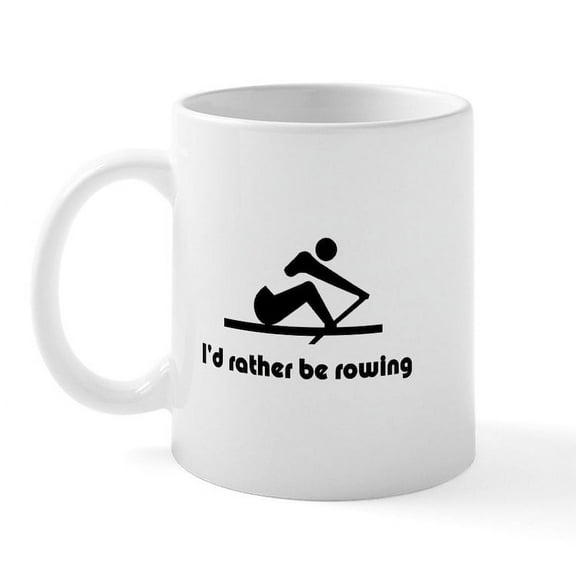 CafePress - I'd Rather Be Rowing Mug - 11 oz Ceramic Mug - Novelty Coffee Tea Cup