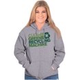 thumbnail image 4 of Save Planet Go Green Love Earth Day Unisex Fleece Graphic Zip Up Hoodie Brisco Brands 2X, 4 of 5