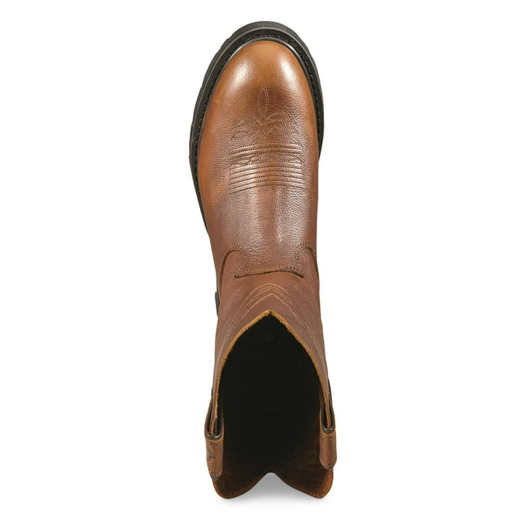 Guide Gear Western Work Boots for Men Slip On Leather Mens Cowboy Boots Round Toe Walmart
