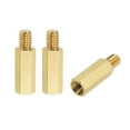 thumbnail image 2 of Uxcell Brass M6 20mm+8mm Male-Female Hex Standoff 3 Pack, 2 of 5