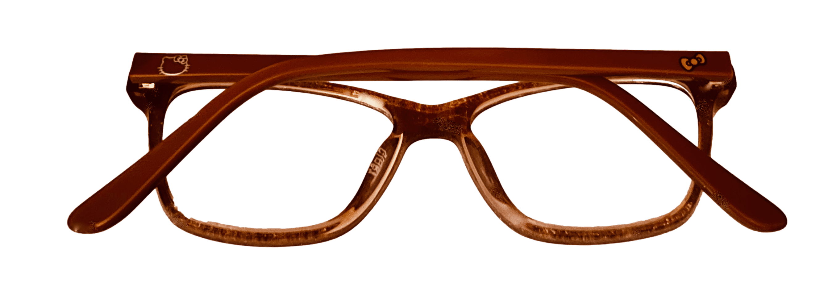 Hello Kitty Girls Brown Soft Rectangle Plastic Eyewear Frame 290 49mm