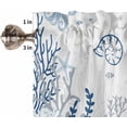 thumbnail image 5 of Kitchen Curtains Set, Blue Coastal Kitchen Curtains and Valances Set, Nautical Summer Beach Sea Turtle Coral Rod Pocket Tier Curtains 24 Inch Length for Cafe/Bedroom Windows, 5 of 6