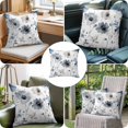 thumbnail image 6 of Spring Floral Throw Pillow Cover Watercolor Grey Blue Flower Cotton Linen Cushion Cover Throw Pillow Case with Invisible Zipper for Couch Sofa Bed Chair Car 26x26 Inch, 6 of 9