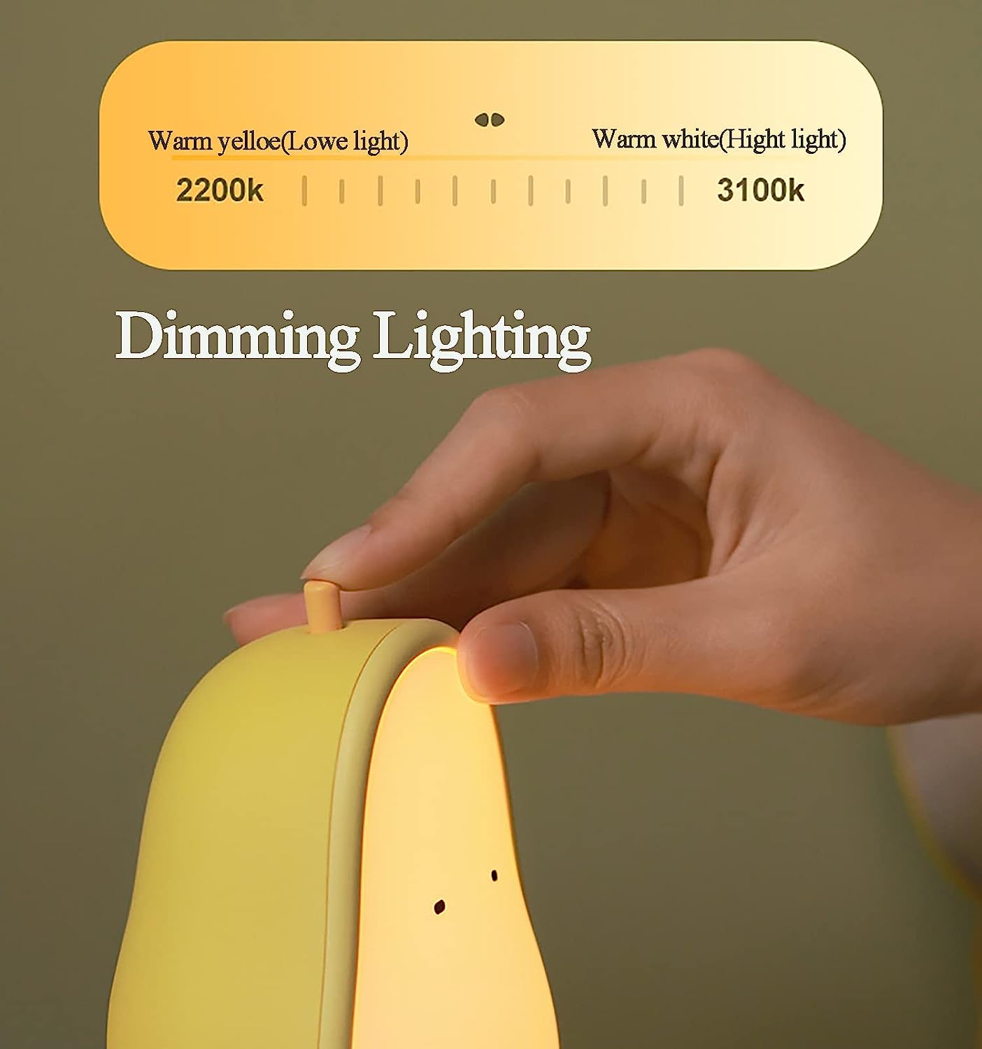 LINLIN Cute Night Light,Dimmable LED Pear Night Lamp Rechargeable Desk lamp BPA-Free ABS+Silicone Bedside Lamp Portable Bedroom Sleep Lamps,Desk Decor Lights for Baby Girls Boys