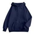 thumbnail image 4 of Mohiass Womens Sweatshirt Soft Pullover Comfy Oversized Hooded Crew Neck Plain Hoodie Fall Fashion Winter Clothes Navy L, 4 of 4