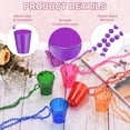 thumbnail image 3 of Uxcell 2 Pcs Shot Glass Necklaces, 2 oz Shot Cups on Beaded Necklace, Plastic Glass Cups Bead Chain Striped for Party, Purple, 3 of 7