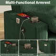thumbnail image 5 of Rophefx 82" Comfy 3 Seat Sofa,Corduroy Deep Seat 3 Seater Couch with USB Ports,Cup Holders,Modern Loveseat Sofa for Small Spaces, Living Room, Bedroom,Green, 5 of 9