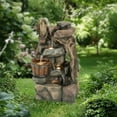thumbnail image 6 of LuxenHome Resin Stacked Rock Wall and Barrel Outdoor Fountain with LED Lights, 6 of 6