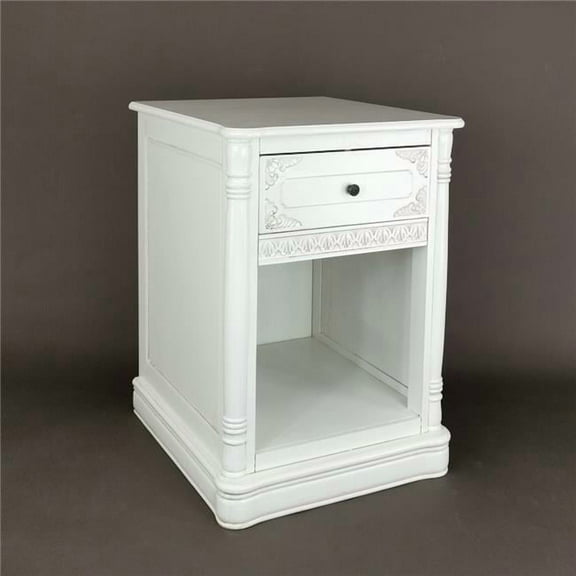 Wayborn JC017W 18 x 20 x 26 in. 1 Drawer Table, White