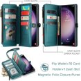 thumbnail image 3 of for Samsung Galaxy S23 Plus/ S23+ Case, 【RFID Blocking】 for Samsung S23 Plus Wallet Case for Women Men, Leather Magnetic Flip Strap Zipper Card Holder Case for Galaxy S23 Plus, Blue Green, 3 of 11