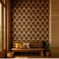 thumbnail image 2 of S4Sassy Modern Vintage Floral Arch Wallpaper - Brown Wall Covering, 25" x 120" Self-Adhesive Textured Vinyl Walls Paper, Decorative Walls Wrap, Easy DIY Wall Covering For Bedroom, Cabinets, 2 of 9