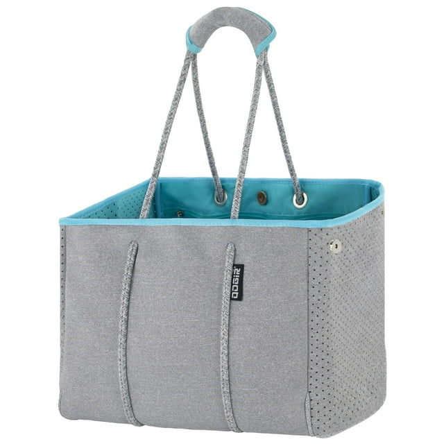 Bolso de Playa Tote QOGiR Neopreno Multipropósito Gris Plateado Grande