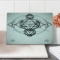 thumbnail image 2 of Geometry Cutting Board, Simplistic of Life Vortex Motion with Spheres Print, Decorative Tempered Glass Cutting and Serving Board, Small Size, Black Grey White, by Ambesonne, 2 of 5