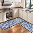 thumbnail image 3 of Kitchen Rugs Sets Of 2,Blue Daisy Flower Pattern Anti Fatigue Kitchen Mat Rugs Non Slip Washable,Decorative Kitchen Floor Mats for Kitchen,Sink,Laundry,17"x47"+17"x47", 3 of 5