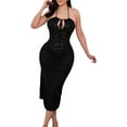thumbnail image 4 of xiaxaixu Femmes Bodycon Robe, Sans Manches Licol Licol Dos Nu Déchiré Fente Été Midi Robe Clubwear, 4 of 9