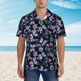 thumbnail image 2 of Bingfone Men's Short Sleeve Button Down Shirts Hawaiian Love Butterflies Printed Beach Shirt, 2 of 7