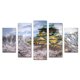 thumbnail image 1 of Juego de Cuadros Decorativos, Castillo de Osaka en Primavera, Estilo Japonés y Sereno, 5 Piezas, Ideal para Recámara y Sala, 150x80cm, 1 of 5