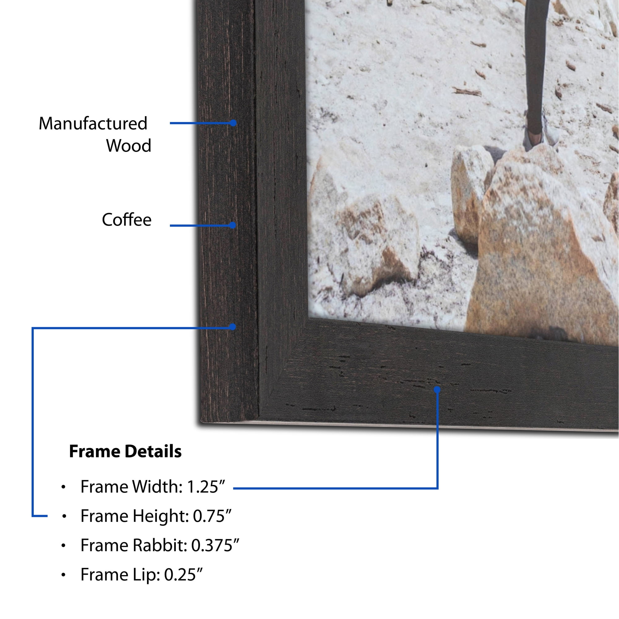 ArtToFrames 17" x 17" Coffee Picture Frame, 17x17 inch Brown MDF Poster Frame (WOM-3913),  Pack