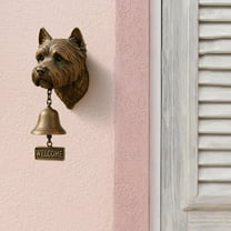 Westie Welcome Doorbell Charm - Antique Finish Porch Decor Dog Lover Gift Front Entry Decoration Charming Door Hanging Accent(D)