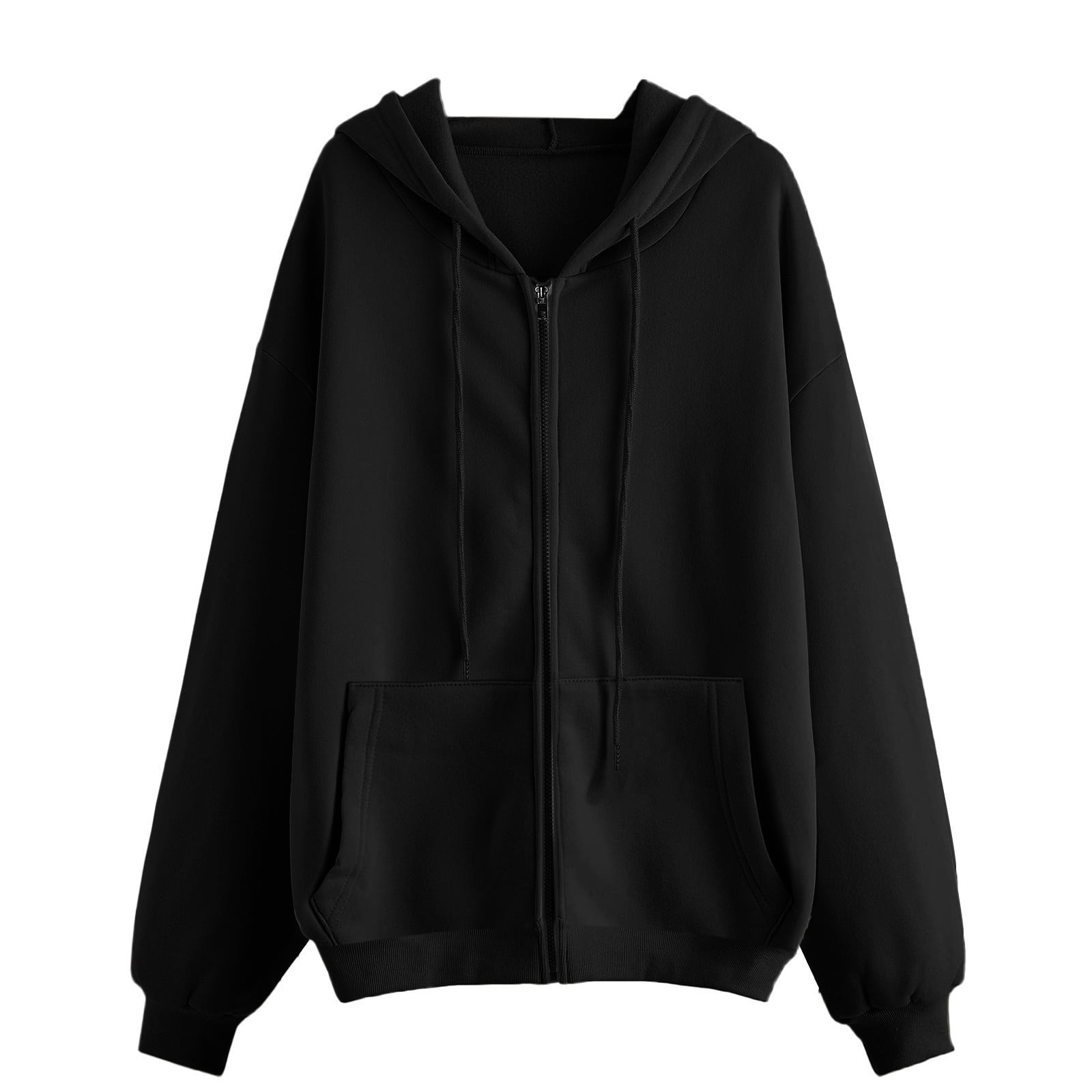 みな　 JGGSPWM Knee Length Full Zip Hoodie High Collar Casual